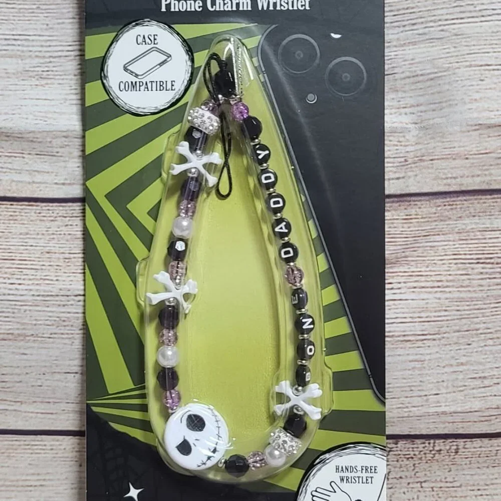 Disney The Nightmare Before Christmas Phone Charm Wristlet - Bone Daddy - NEW